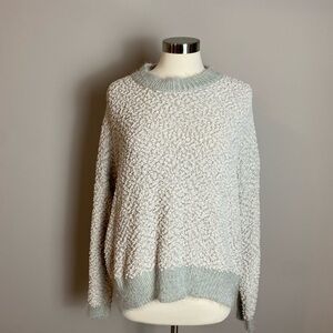Boutique Brand x Royal & Reese Sweater Popcorn Inside-Out Look Light Grey Large